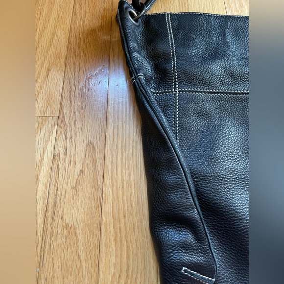 Bottega Veneta, Vintage Black w/white stitching Deerskin Leather Hobo bag - Picture 12 of 14